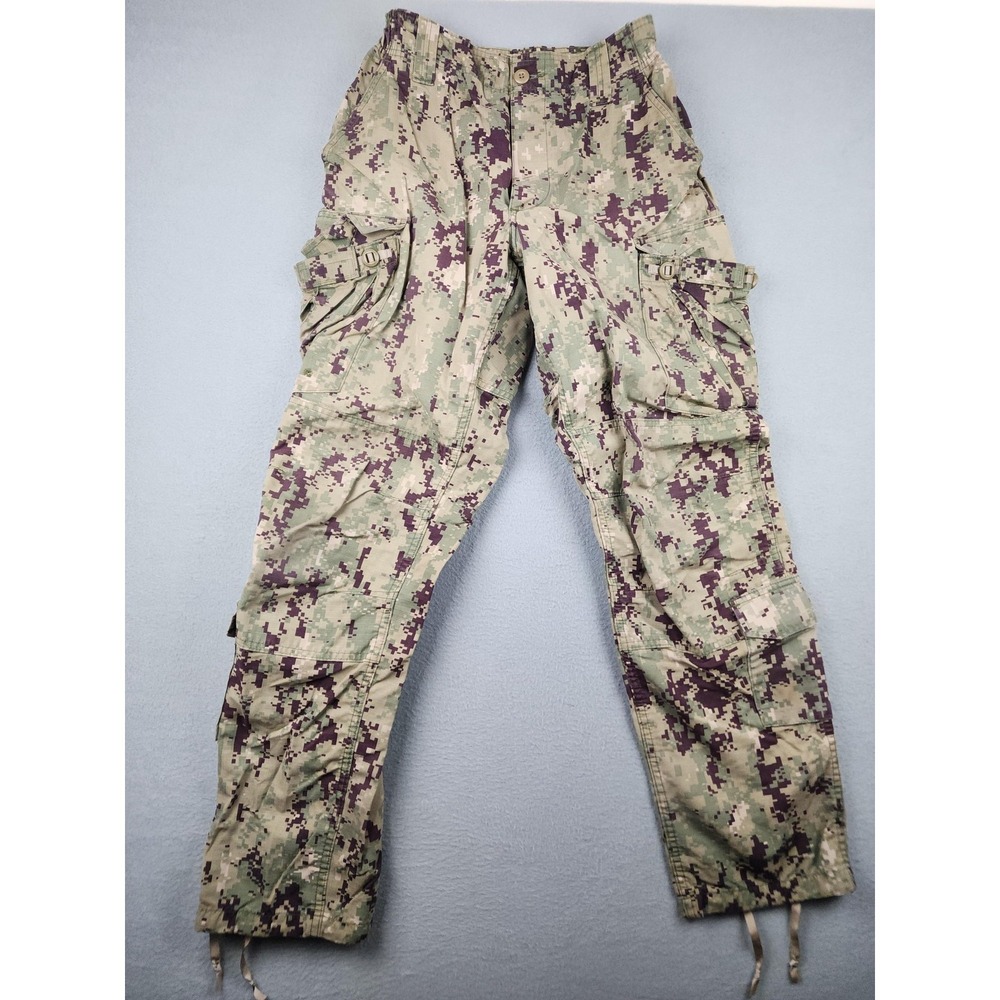 US Navy Pants Mens Small Regular Green Type III NWU Camo Cargo Uniform Seals